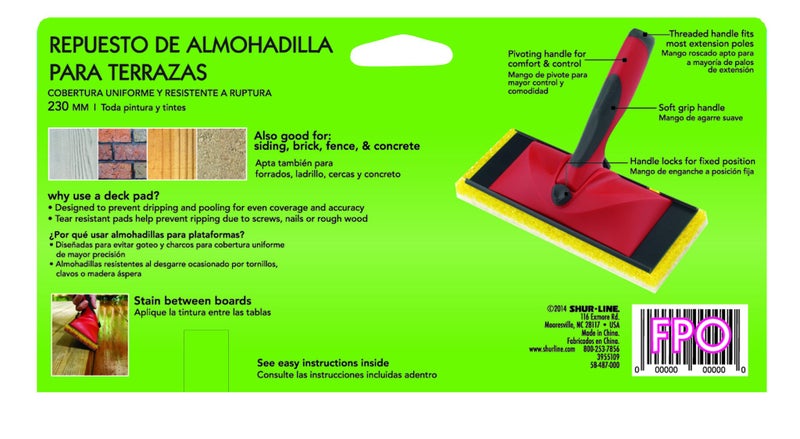 Shur-Line 2006127 3955109 Tear Resistant Deck L X 4.9 in W, 9-Inch Stain Pad Refill - Image 4
